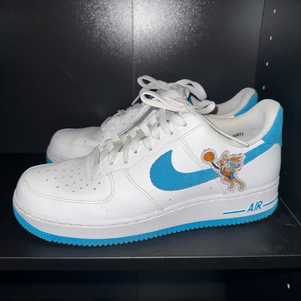 Nike Air Force 1 Low Hare Space Jam Bugs Bunny Blue White Size 8.5